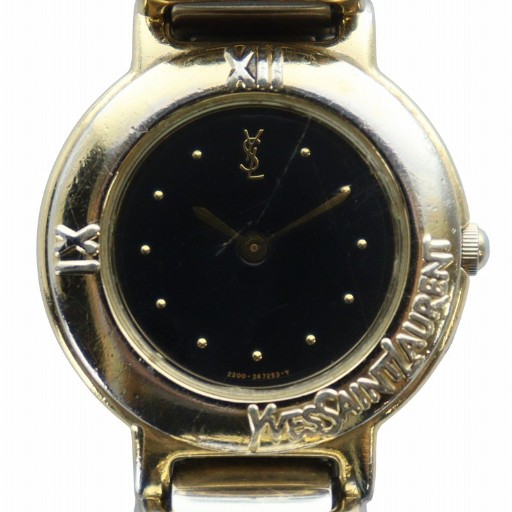 【希少】Yves Saint Laurent 腕時計YSL ロゴ コンビ. YVES SAINT LAURENT イヴ・サンローラン 腕時計 GP クオーツ