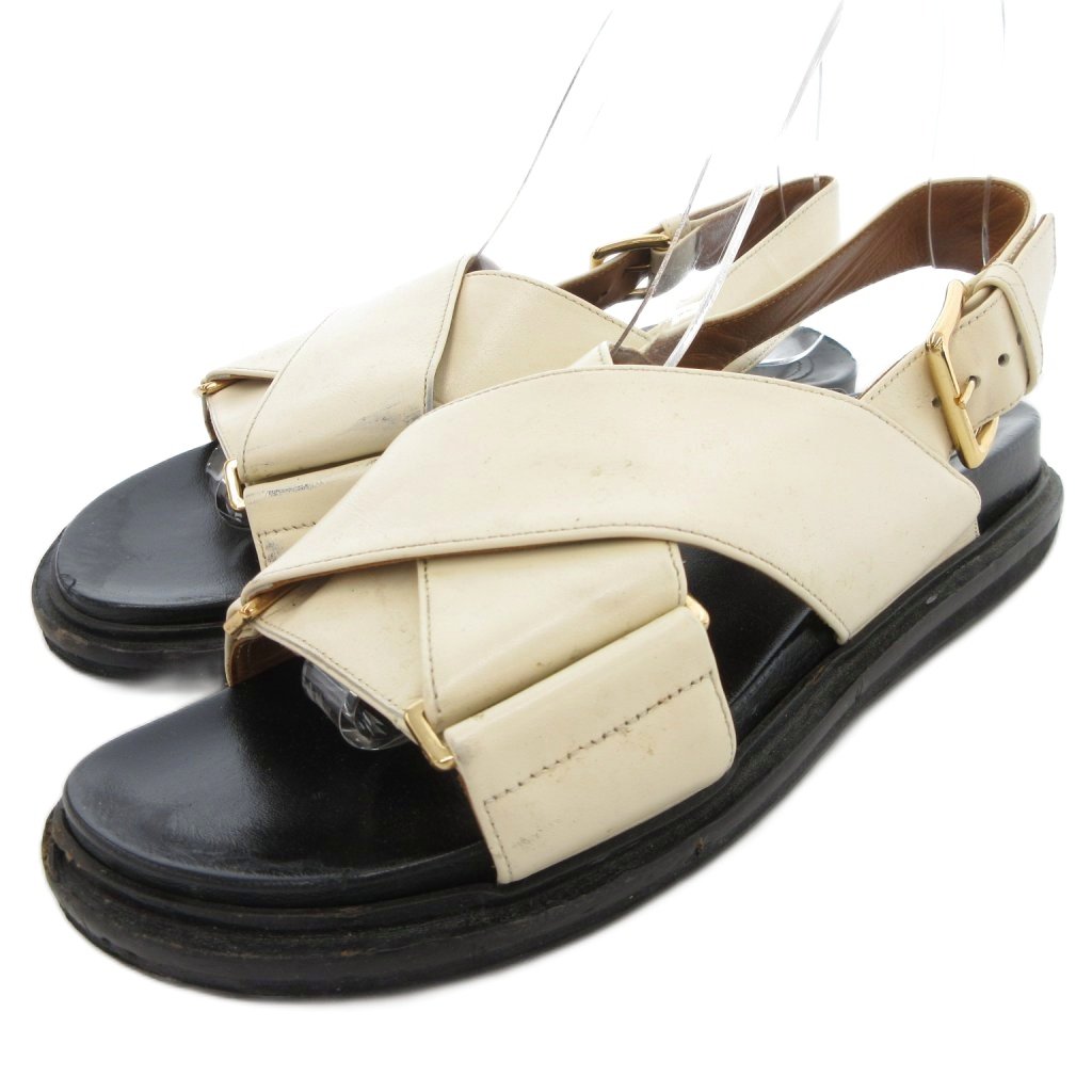 【中古】マルニ MARNI サンダル シューズ ストラップ クロステープ アイボリー /AE ■GY19 レディース 【ベクトル 古着】 250831