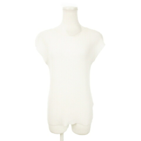 【中古】ミーイッセイミヤケ me ISSEY MIYAKE ワッフルカットソー ラウンドネック 半袖 フレンチスリーブ 薄手 透け感 白 ホワイト /MQ ■GY19 レディース 【ベクトル 古着】 251009 10,286円