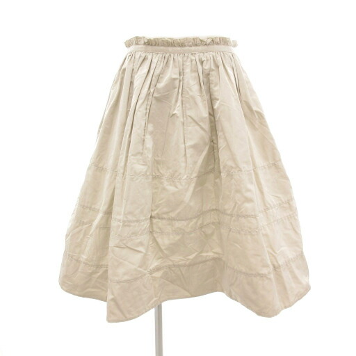 【中古】ジルサンダー JIL SANDER 美品 ギャザースコート ひざ丈 地絹混 32 象牙色 /UO ■GY19 レディース 【ベクター 古着】 250924