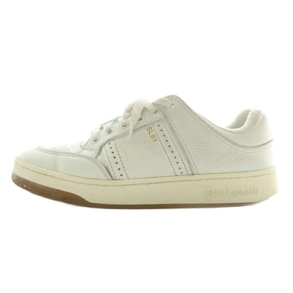 【中古】サンローラン パリ SAINT LAURENT PARIS スニーカー レザー ローカット ロゴ 41 26cm 白 ホワイト 690789 /XZ ■GY19 メンズ 【ベクトル 古着】 250921
