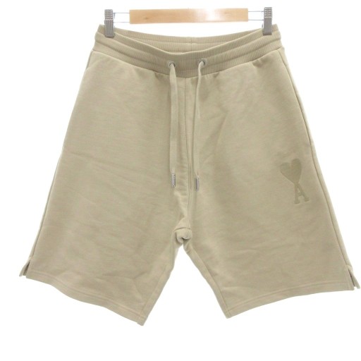【中古】アミ アレクサンドル マテュッシ ami alexandre mattiussi 美品 スウェット ショーツ ショートパンツ ハーフパンツ ハート ロゴ 刺繍 裏毛 XS ベージュ /UO ■GY19 ☆AA★ メンズ レディース 【ベクトル 古着】 251001