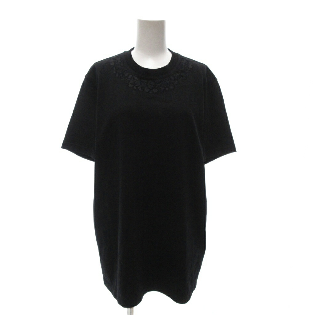 【中古】ジバンシィ GIVENCHY 美品 ティーシャツ カットソー M 刺しゅう 半袖 黒 黒いこと 17F7227668 /AE ■GY19 レディース 【ベクター 古着】 251022 レディースファッション-トップス-Tシャツ・カットソー