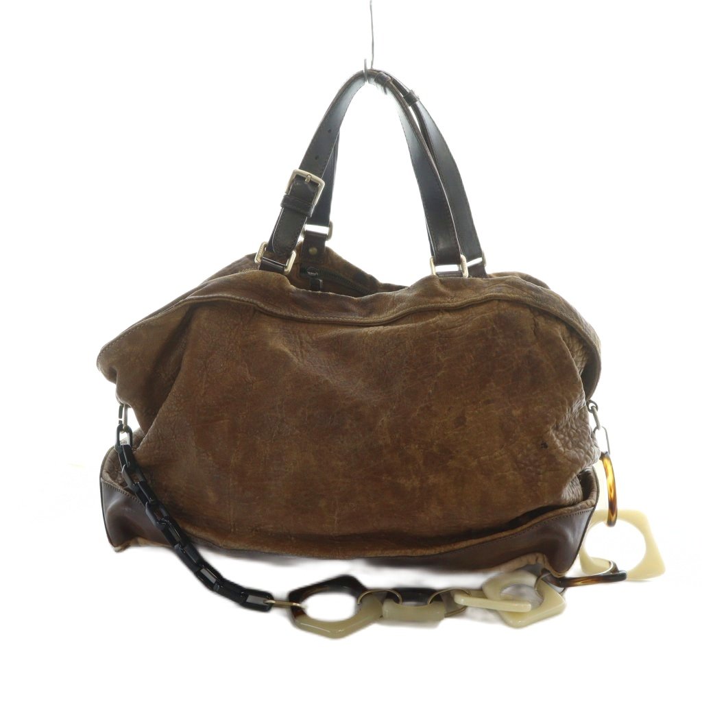 【中古】マルニ MARNI ハンドバッグ ショルダー 2WAY ミニボストン ロゴ レザー 茶 ブラウン ■GY18 /MQ レディース 【ベクトル 古着】 251022