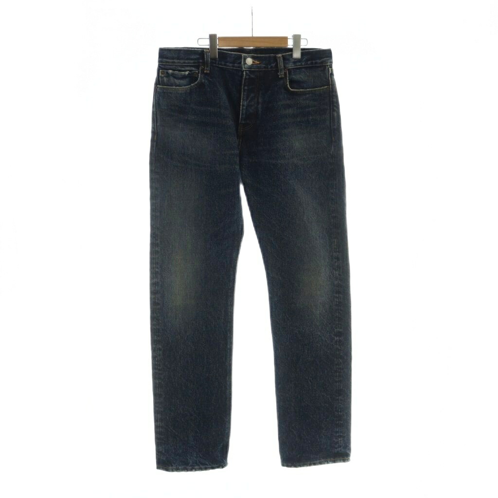 【中古】バレンシアガ BALENCIAGA デニムパンツ ジーンズ ウォッシュ加工 ジップフライ ロゴ 32 紺 ネイビー ■GY18 /MQ メンズ 【ベクトル 古着】 251021