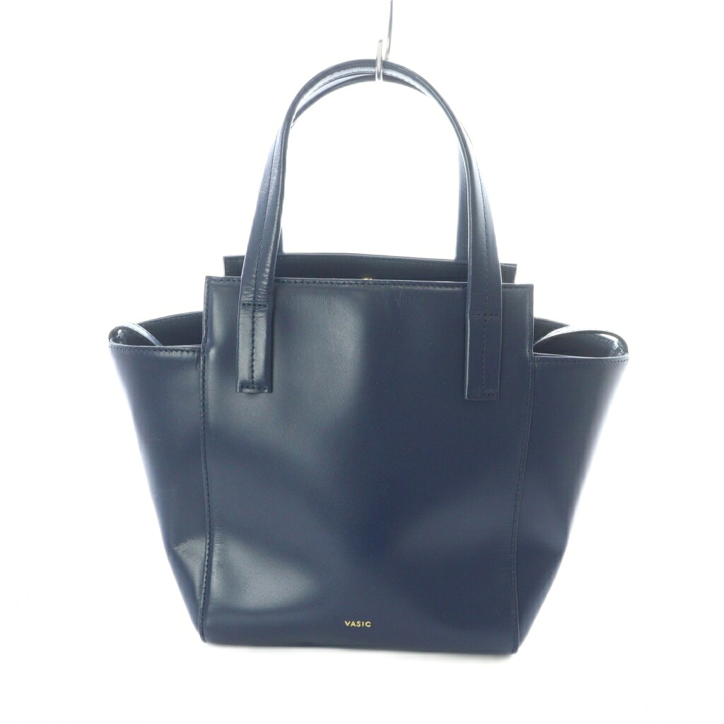 【中古】ヴァジック VASIC スクエア ミニ トートバッグ ハンドバッグ レザー 紺 ネイビー ■GY11 /MQ レディース 【ベクトル 古着】 251114