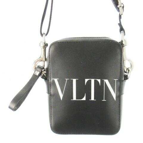 【中古】ヴァレンティノ ガラヴァーニ VALENTINO GARAVANI VLTN ショルダーバッグ ポシェット レザー 革 ロゴ 黒 ブラック /CK23 ■GY18 メンズ 【ベクトル 古着】 251201