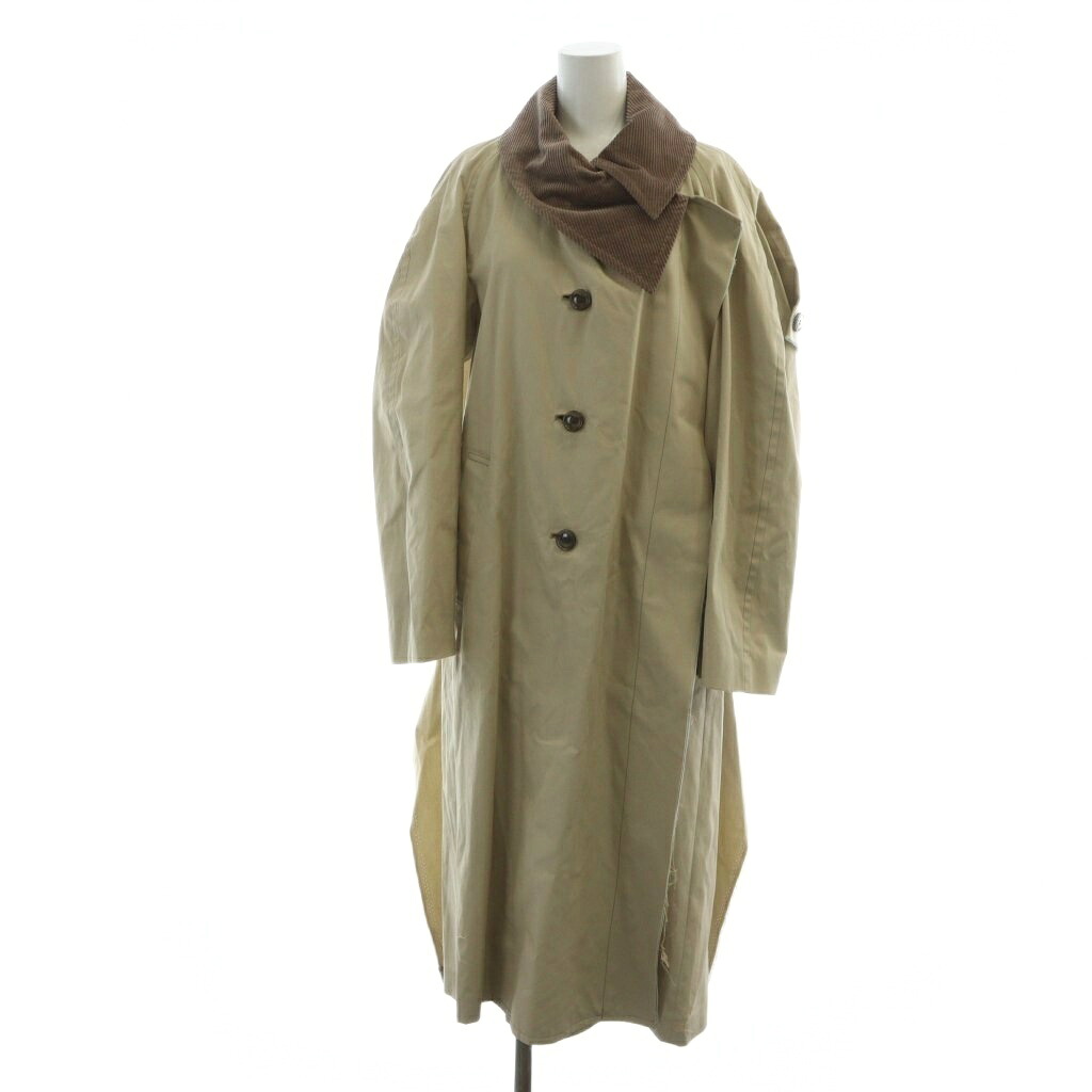 【中古】未使用品 ヨウヘイオオノ YOHEI OHNO 24AW STINGRAY DRAPE GABARDINE COAT BEIGE ロングコート タグ付き 長袖 36 ベージュ OH-24A-CO2-B-03 ■GY18 /MQ レディース 【ベクトル 古着】 251201