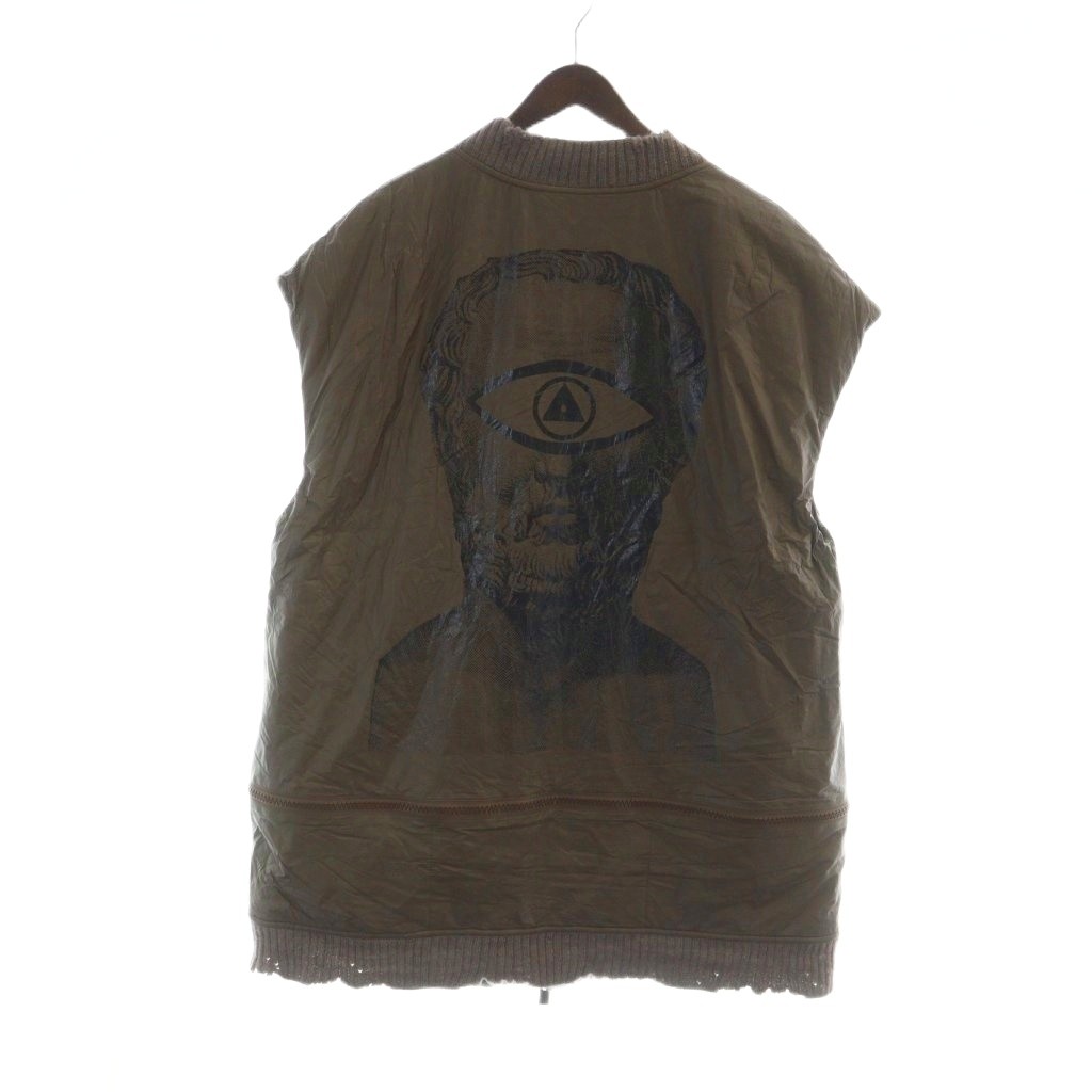 【中古】アンダーカバー UNDERCOVER 17AW TYBEK BIG VEST JACKET PRIMALOFT タイベック ビッグ ベスト ロング ジップアップ オーバーサイズ 茶 ブラウン UCT4002-1 ■GY35 /MQ メンズ 【ベクトル 古着】 251206