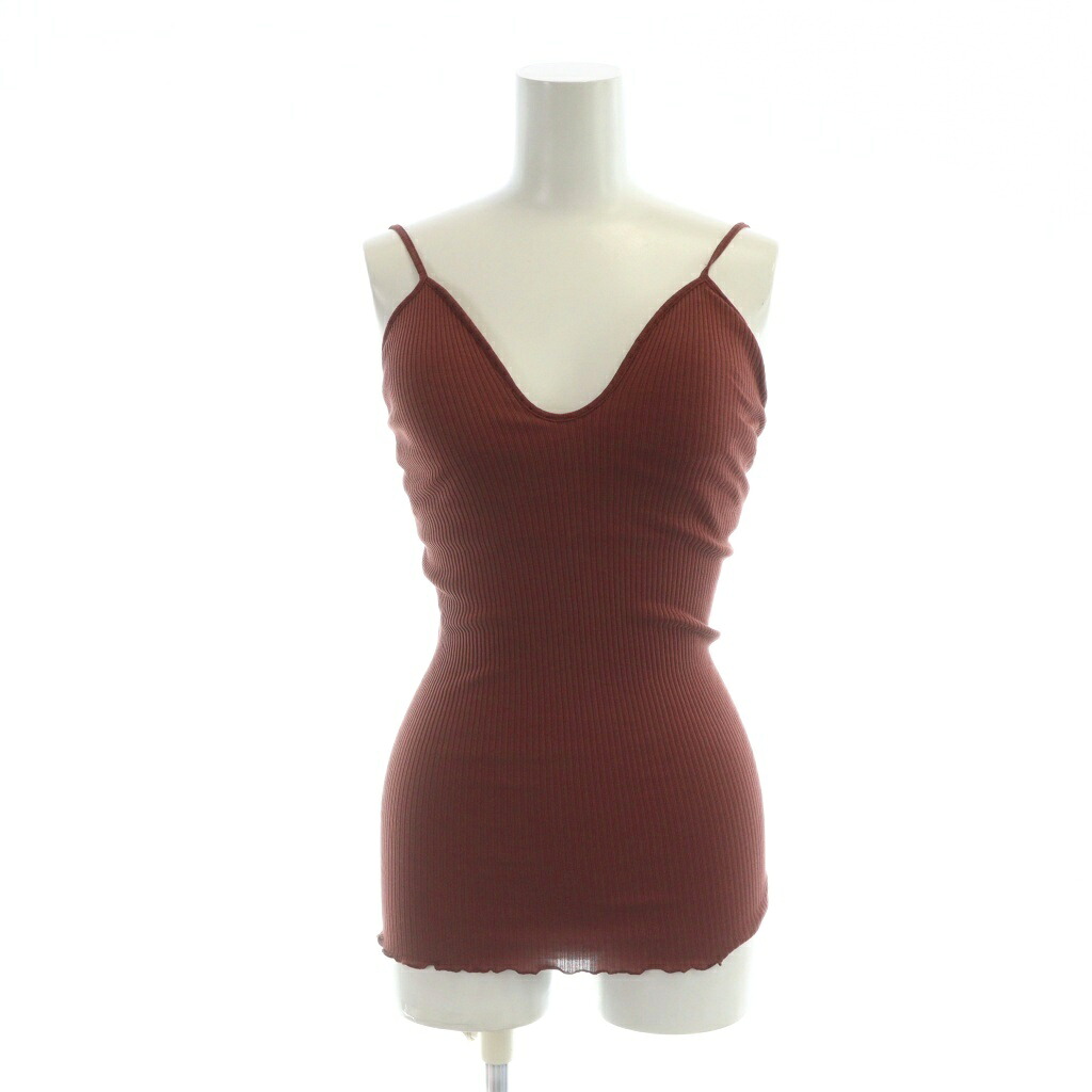 【中古】未使用品 HAKUJI H232442-88 SUPIMA SILK BRA CAMISOLE WINE FREE キャミソール ニット パッド付き 赤 レッド ■GY55 /MQ レディース 【ベクトル 古着】 260116
