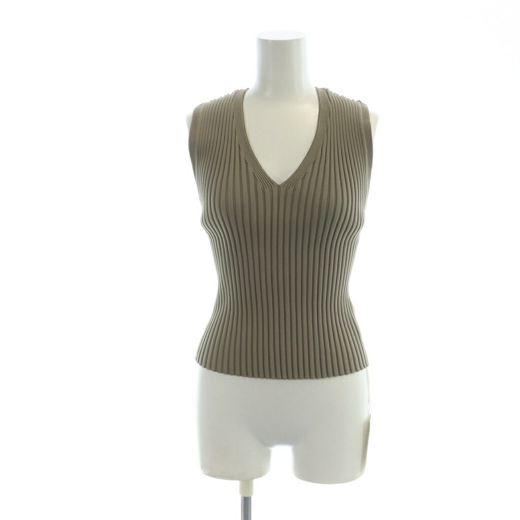 【中古】未使用品 IIROT 025-024-KT71-10 ECO VNECK KNIT L.GRAY Vネックニット カットソー ノースリーブ 1 カーキ ■GY55 /MQ レディース 【ベクトル 古着】 260116 6,230円