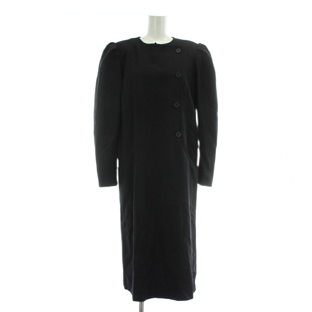 【中古】ジバンシィ GIVENCHY NOUVELLE BOUTIQUE ヴィンテージ フォーマル 衣装 羊毛 長袖 パフ捩り ロング 肩パッド 12 L 黒 黒いこと /XZ ■GY18 レディース 【ベクター 古着】 251128