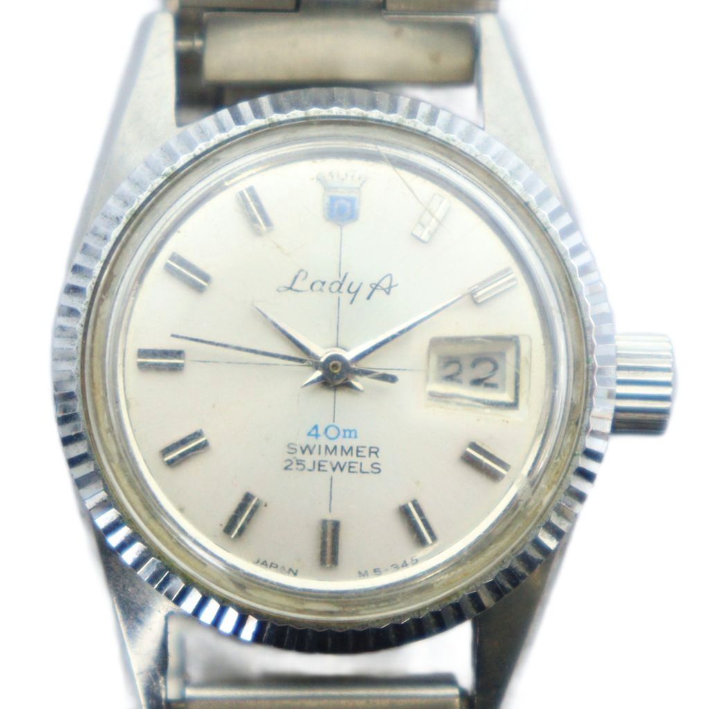 【中古】オリエント ORIENT LadyA レディエース 腕時計 ヴィンテージ アンティーク ウォッチ 手巻き デイト カレンダー付き シルバー色 ■GY18 /MQ メンズ 【ベクトル 古着】 251202
