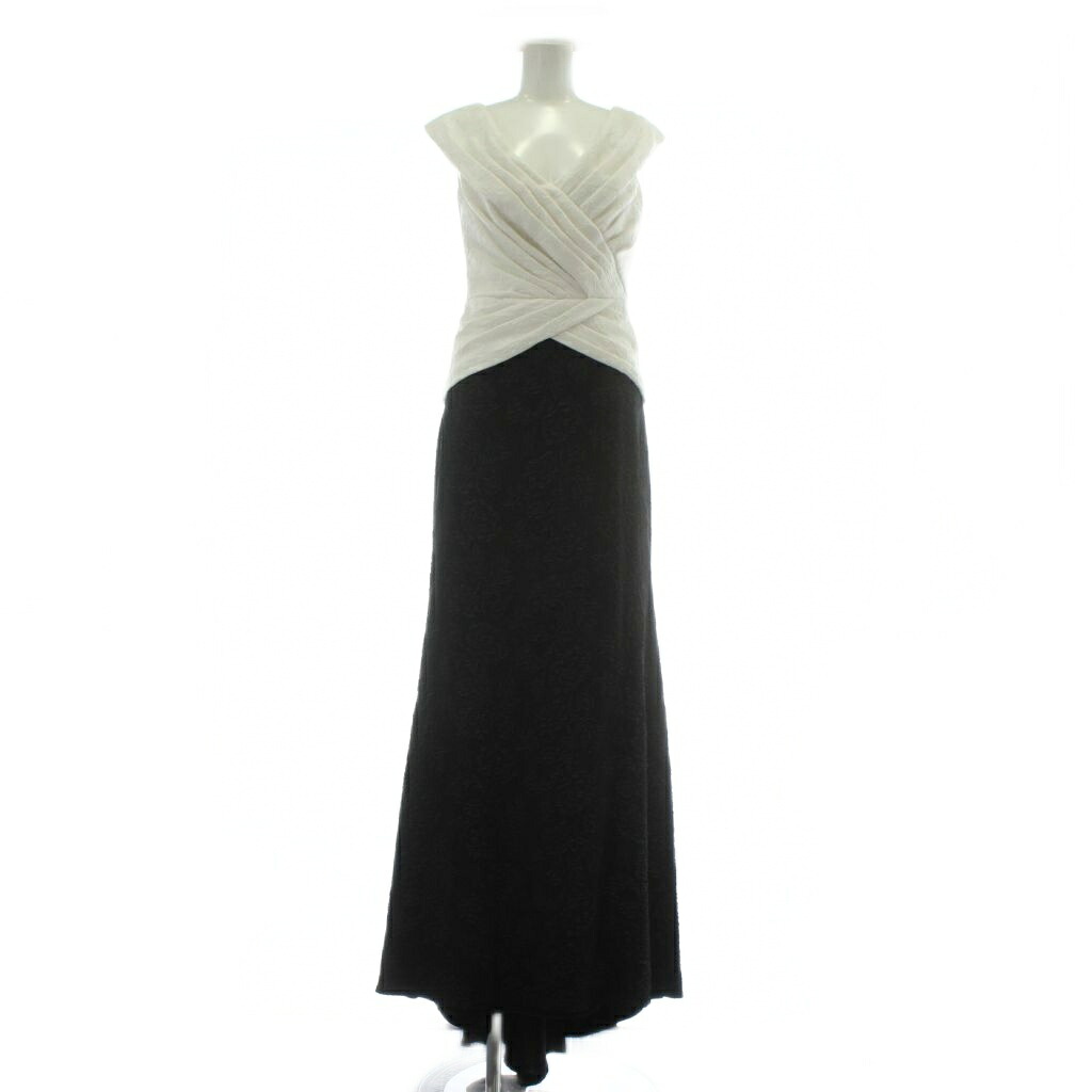 【中古】タダシショージ TADASHI SHOJI Ursa Off-The Shoulder Gown ドレス ワンピース オフショルダー ロング バイカラー 総柄 0 S 黒 ブラック 白 ホワイト BCD19201L /XZ ■GY19 レディース 【ベクトル 古着】 251129