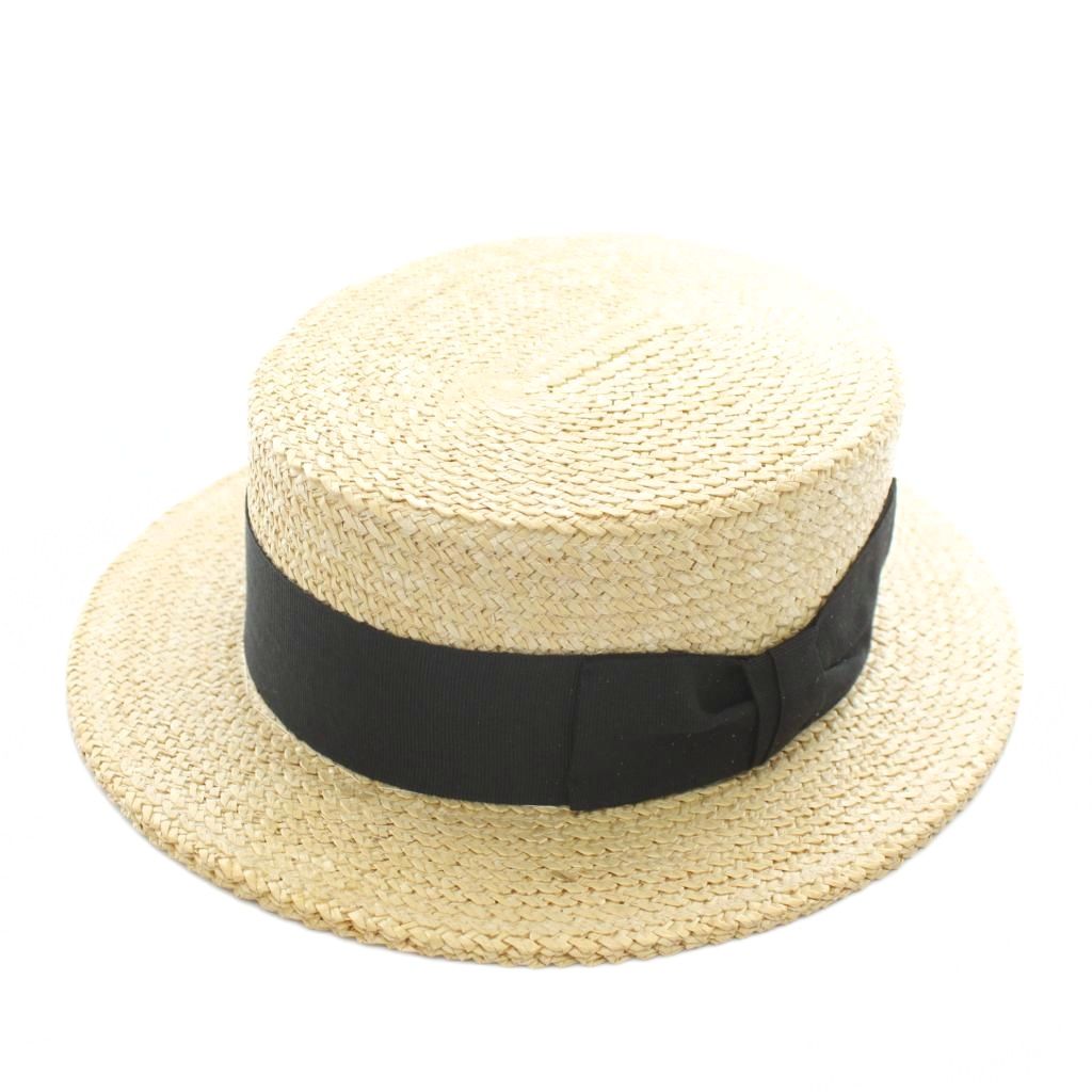 【中古】PONTE RIALTO VENICE イタリア製 ムギ100% カンカン帽 麦わら帽子 ハット リボン 59 ベージュ /XZ ■GY44 メンズ 【ベクトル 古着】 251204