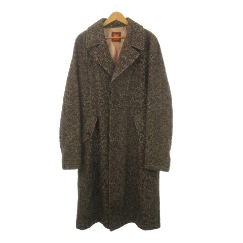 【中古】ヒューゴボス HUGO BOSS チェスターコート ツイード アルパカ混 ヘリンボーン 茶 ブラウン /AH20 ■GY44 メンズ 【ベクトル 古着】 251215
