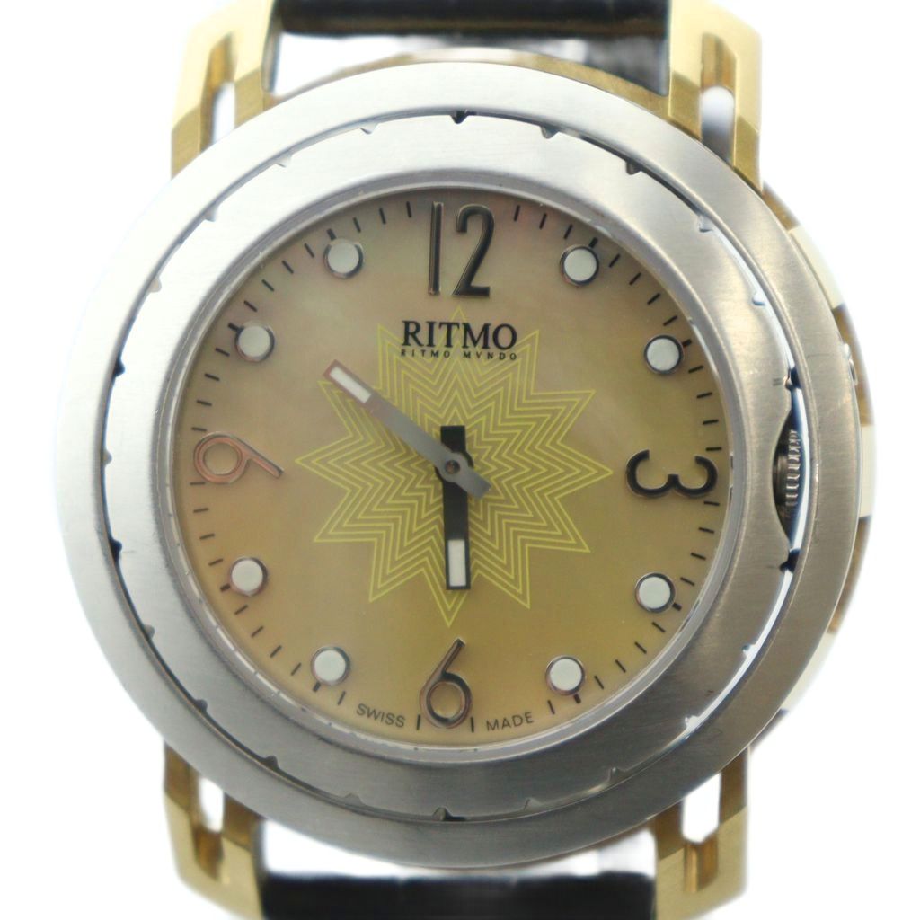 【中古】リトモ ラティーノ ミラノ Ritmo Latino MILANO 腕時計 ウォッチ クォーツ ラウンド レザーベルト ■GY18 /MQ メンズ 【ベクトル 古着】 260121