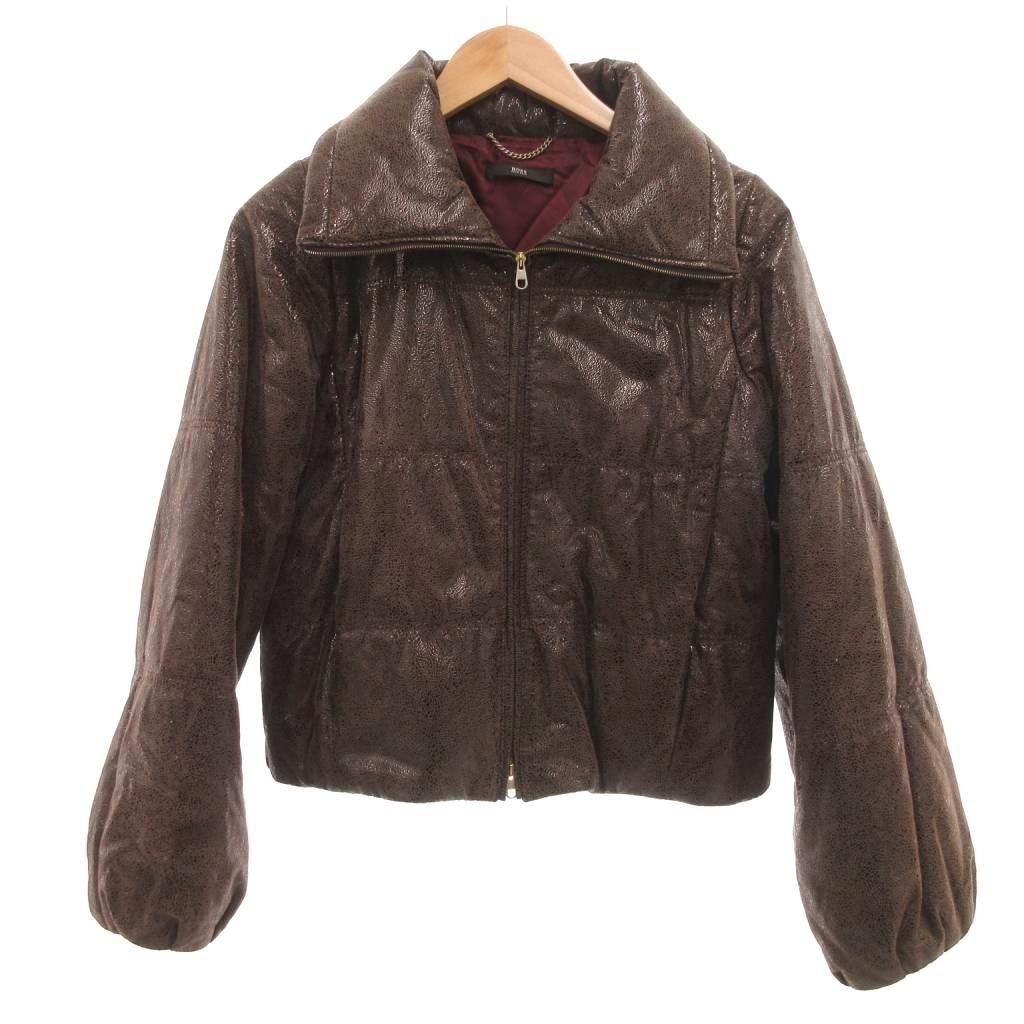 【中古】ヒューゴボス HUGO BOSS ジップアップブルゾン ボンバージャケット 山羊革 レザー 38 茶 ブラウン /JS ■GY18 レディース 【ベクトル 古着】 251218 8,393円