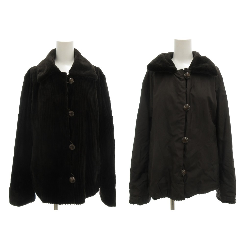 【中古】ノーブランド リバーシブル ミンクファーコート 毛皮 ショート丈 シェアード 茶 ブラウン /GV ■GY42 レディース 【ベクトル 古着】 251223