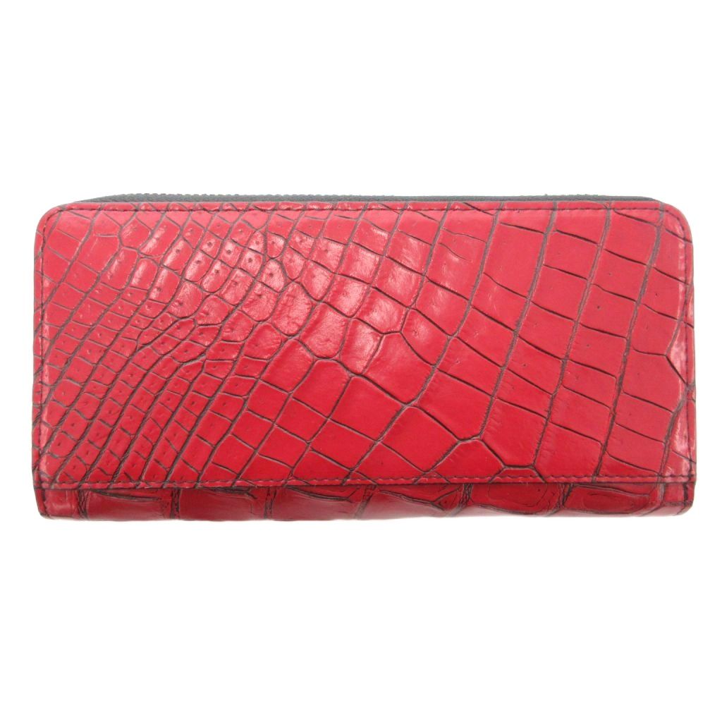 【中古】未使用品 スタイルクロコ STYLE CROCO 長財布 ウォレット レザー 本革 クロコダイル 赤 レッド /AE ■GY18 メンズ 【ベクトル 古着】 251224