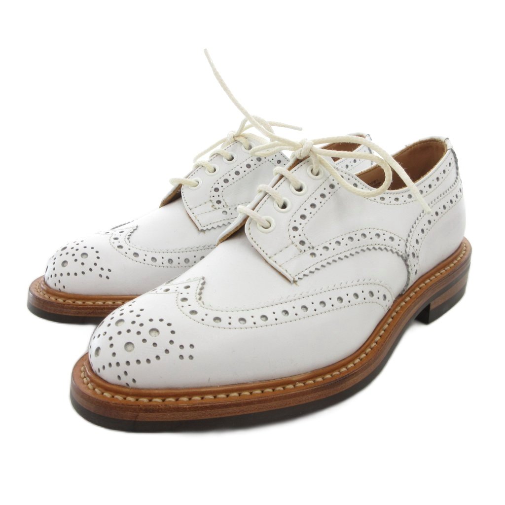 【中古】未使用品 トリッカーズ TRICKER'S BOURTON ウィングチップ レザーシューズ 革靴 ビジネス 6.5 白 ホワイト レースアップ /FF ■GY18 メンズ 【ベクトル 古着】 260106