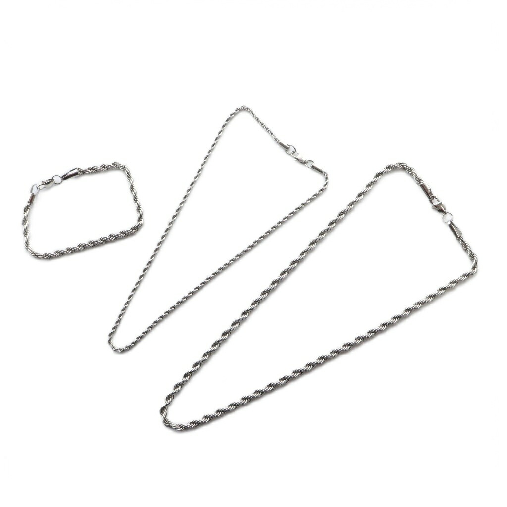 【中古】Glitter グリッター ネックレス ブレスレット 3点セット チェーン シルバーカラー /KW ■GY13 メンズ 【ベクトル 古着】 251228