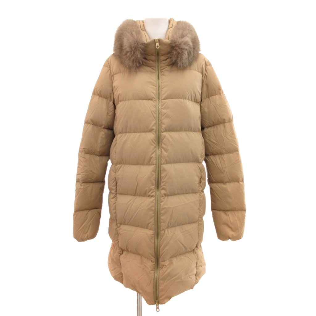【中古】デュベティカ DUVETICA LEXYDUE ダウンコート ロング フォックスファー ナイロン 42 ベージュ 5431NOO.U/1162-FGM /JS ■GY40 【ベクトル 古着】 260106