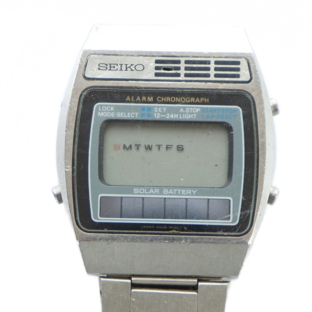 【中古】セイコー SEIKO ジャンク品 A628-5020 腕時計 ウォッチ ソーラー ロゴ デジタル シルバー色 ■GY18 /MQ メンズ 【ベクトル 古着】 260117