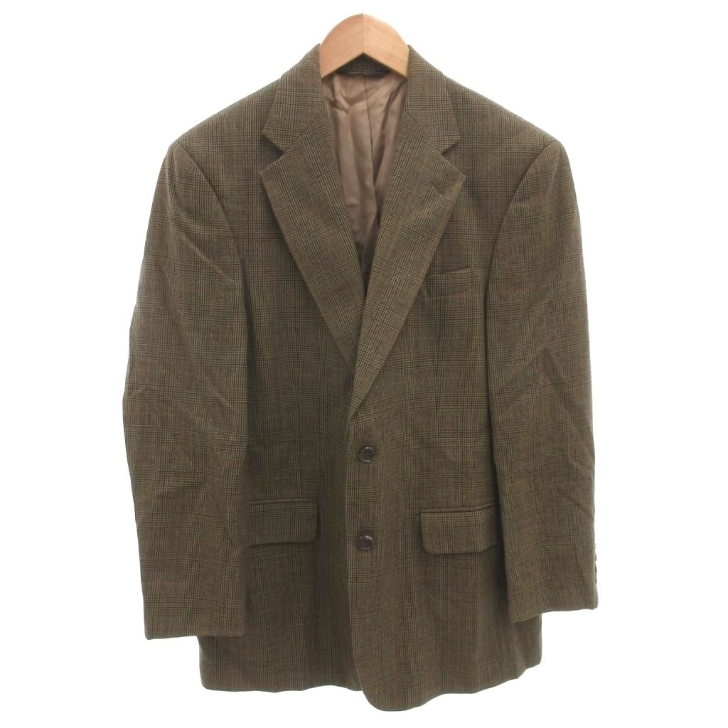 【中古】ブルックスブラザーズ BROOKS BROTHERS テーラードジャケット ビジネス ウール グレンチェック柄 37 茶 ブラウン /FF ■GY03 メンズ 【ベクトル 古着】 260205