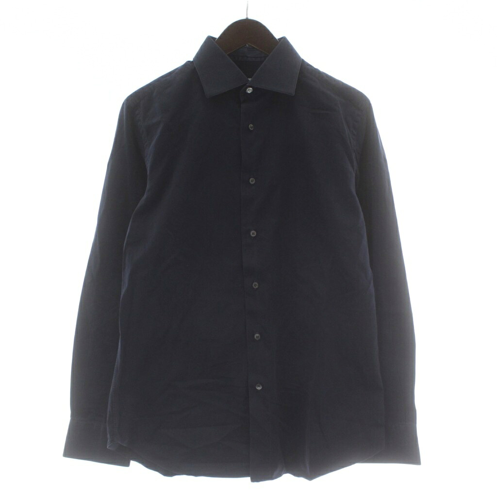 【中古】ブリオーニ BRIONI シャツ 長袖 40/15 3/4 紺 ネイビー /XZ ■GY03 メンズ 【ベクトル 古着】 260112