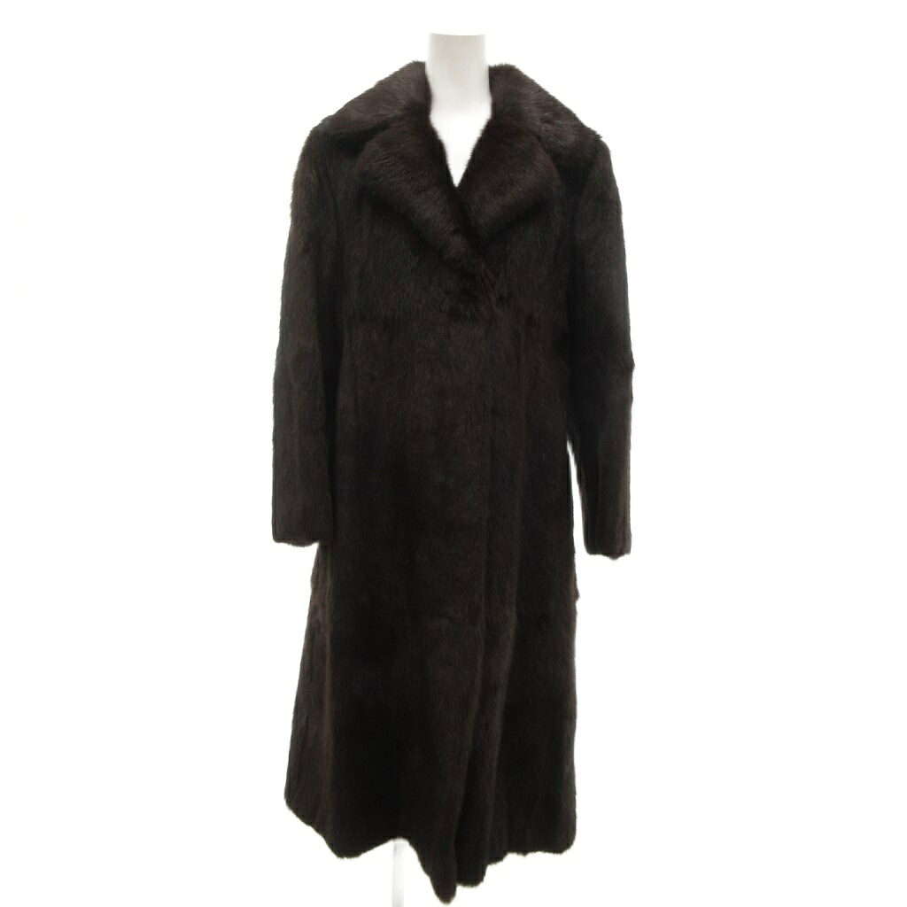 【中古】ノーブランド ファーコート 毛皮 ミンク ロング丈 ダークブラウン /UO ■GY11 レディース 【ベクトル 古着】 260119