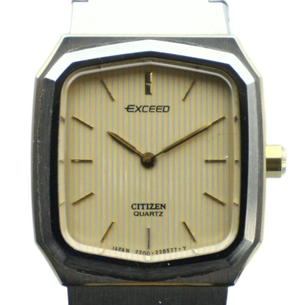 【中古】シチズン CITIZEN ジャンク品 2200-224591 EXCEED 腕時計 ウォッチ クォーツ スクエア ロゴ シルバー色 ■GY18 /MQ レディース 【ベクトル 古着】 260405
