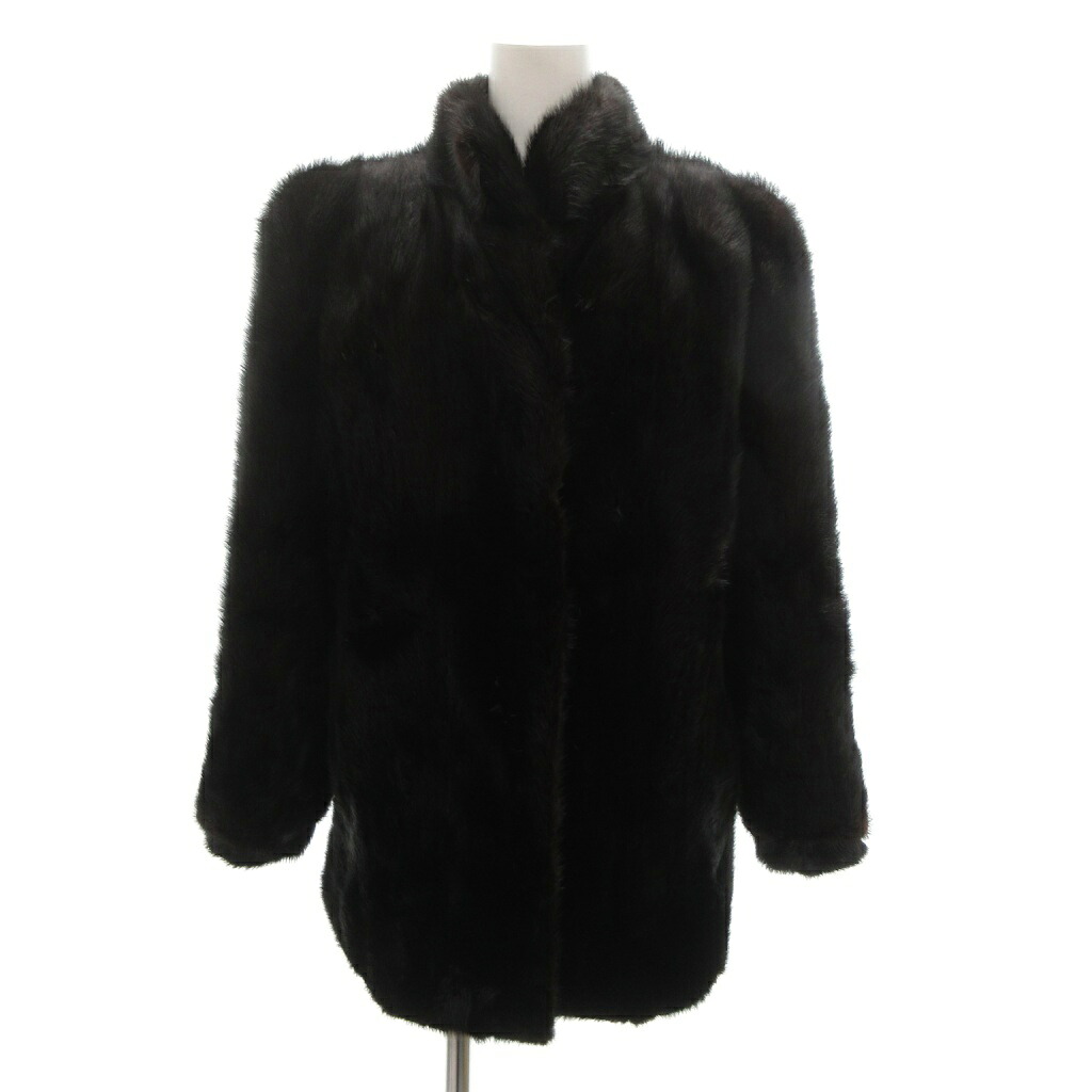 【中古】CIMA ファーコート 毛皮 ブラックミンク ミドル ハーフ丈 黒系 /UO ■GY42 レディース 【ベクトル 古着】 260119