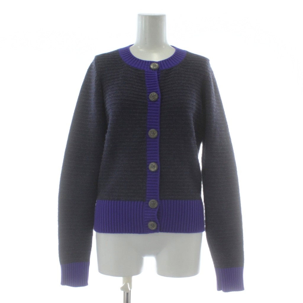 【中古】シャネル CHANEL 08A ジレー 編み物 カシミール 長袖 ココマーク 38 薄墨色 紫 パープル P33559K00852 /XZ ■GY18 レディース 【ベクター 古着】 260111