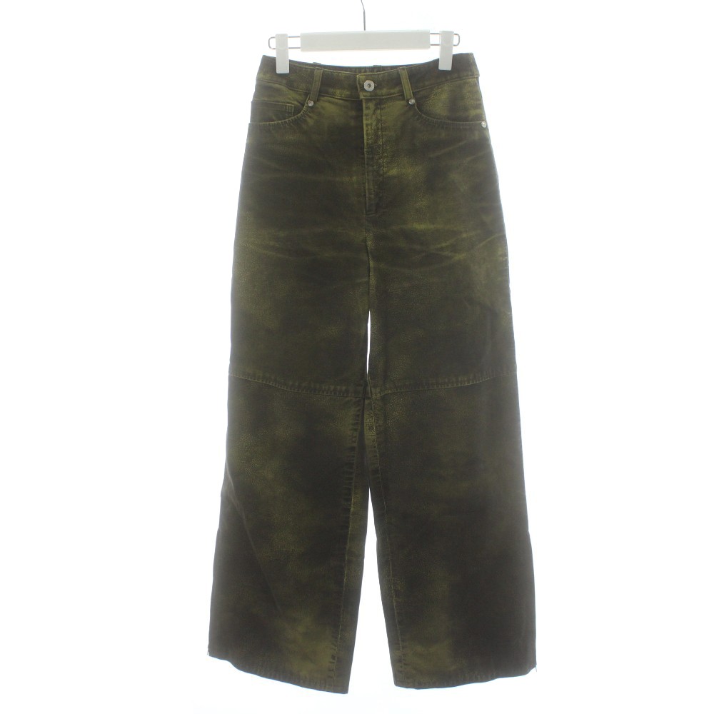 【中古】プランクプロジェクト PRANK PROJECT 24SS Italian Vegan Leather Washed Pants パンツ フェイクレザー ストレート ワイド ウォッシュ加工 36 緑 グリーン /PP ■GY40 レディース 【ベクトル 古着】 260122｜ブランド古着ベクトルプレミアム店