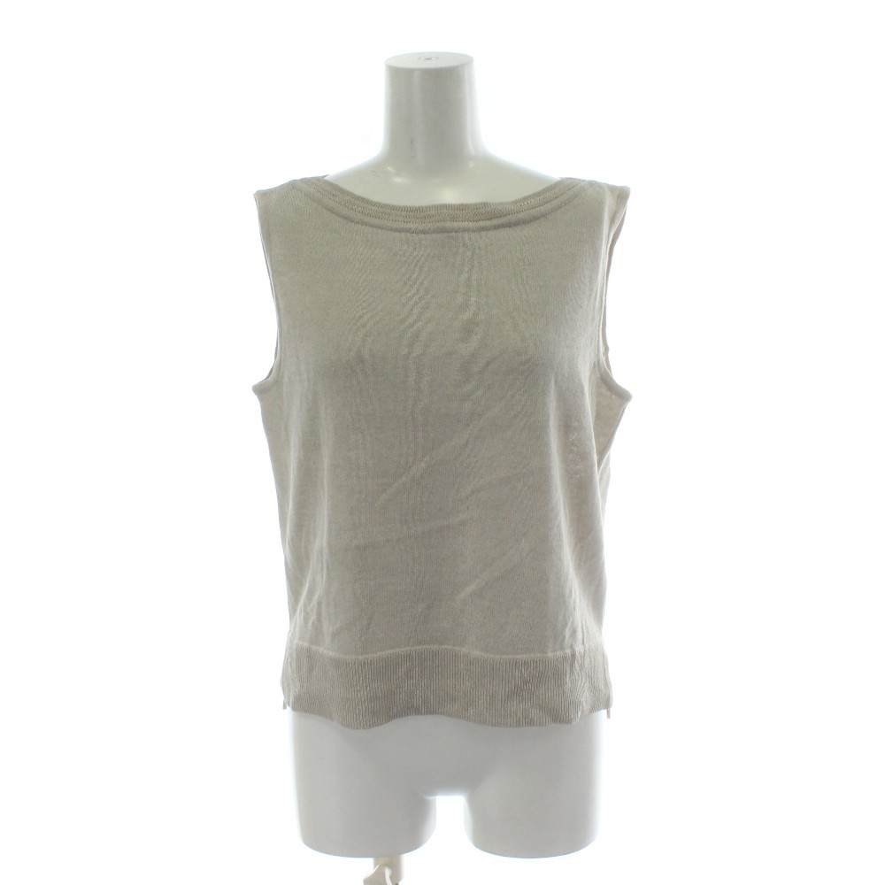 【中古】フォクシー FOXEY ノースリーブニット ボートネック カットソー タンクトップ 42 ベージュ 40995-KST0053L0 /PP ■GY19 レディース 【ベクトル 古着】 260122