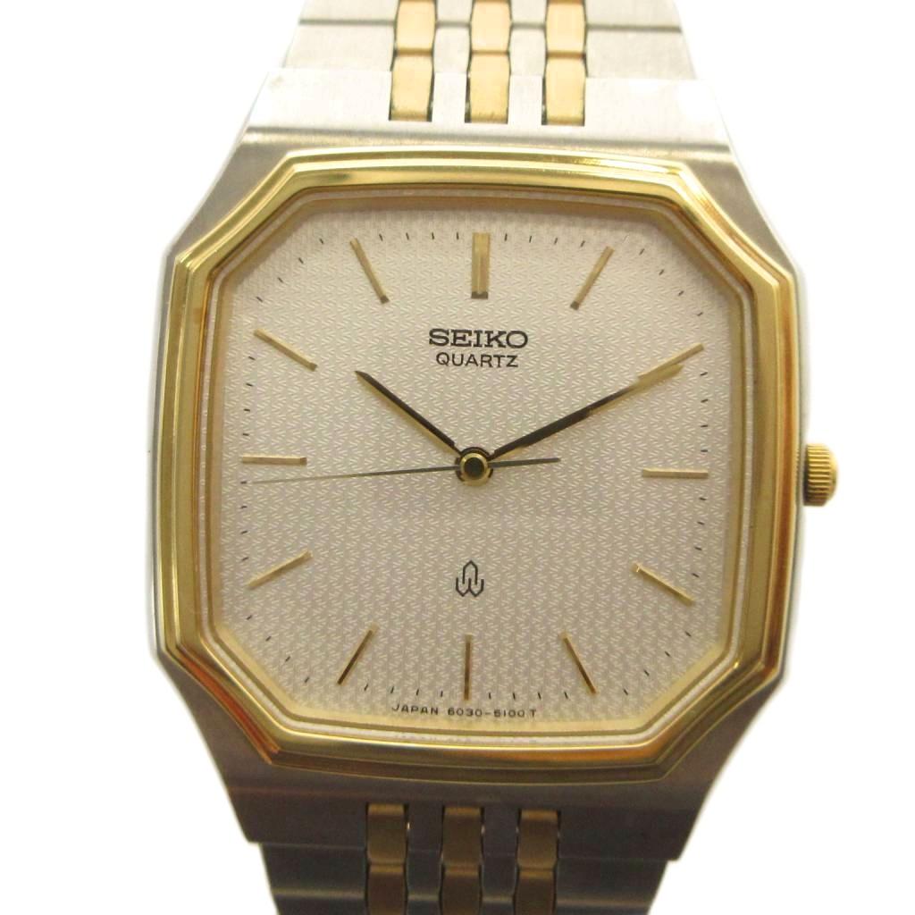 【中古】セイコー SEIKO SEAGAL シーガル 6030-5110 腕時計 ウォッチ クォーツ 白文字盤 ロゴ シルバー色 ゴールド色 ■GY11 /MQ メンズ 【ベクトル 古着】 260410 13,182円