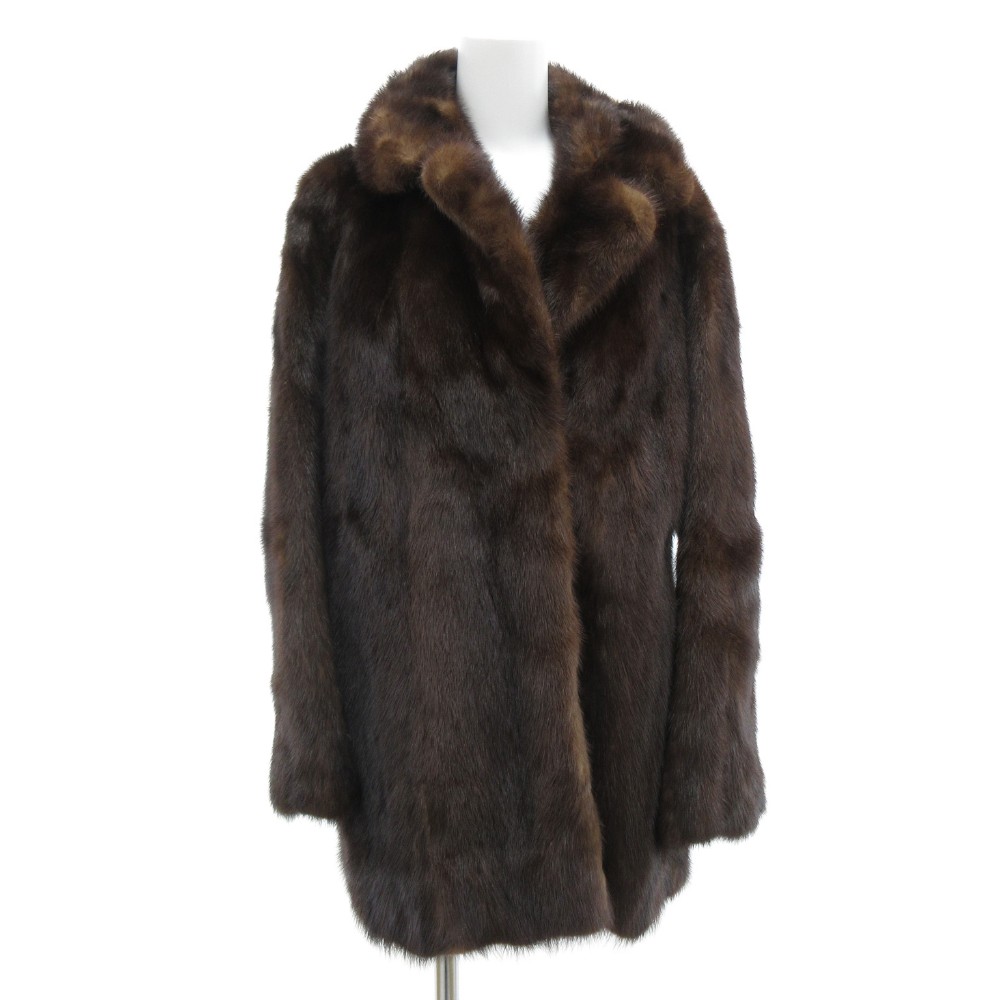 【中古】サガミンク SAGA MINK GUARANTEE OF QUALITY 金サガ ファーコート ミンク ミドル丈 茶 ブラウン /JS ■GY18 【ベクトル 古着】 260121