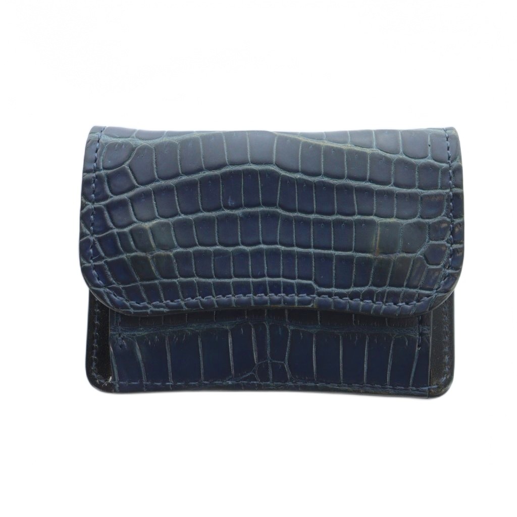 【中古】ワイルドスワンズ WILDSWANS 小銭入れ コインケース クロコ レザー ロゴ 紺 ネイビー ■GY18 /MQ メンズ 【ベクトル 古着】 260119