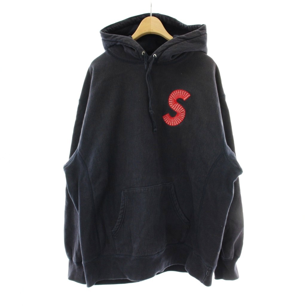 【中古】シュプリーム SUPREME 20AW S LOGO HOODED SWEATSHIRT フーディー パーカー  L 米国海軍 紺色 Sロゴタイプ刺しゅう ボンネット付き添い人 長袖 /PP ■GY01 メンズ 【ベクター 古着】 260219