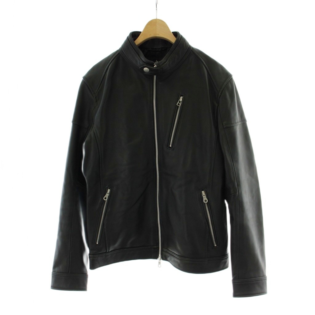 【中古】ラトルトラップ Rattle Trap シングル ライダースジャケット ラムレザー 革ジャン M 黒 ブラック 長袖 ジッパーポケット M0593LJM101 /PP ■GY01 メンズ 【ベクトル 古着】 260219|ブランド古着ベクトルプレミアム店