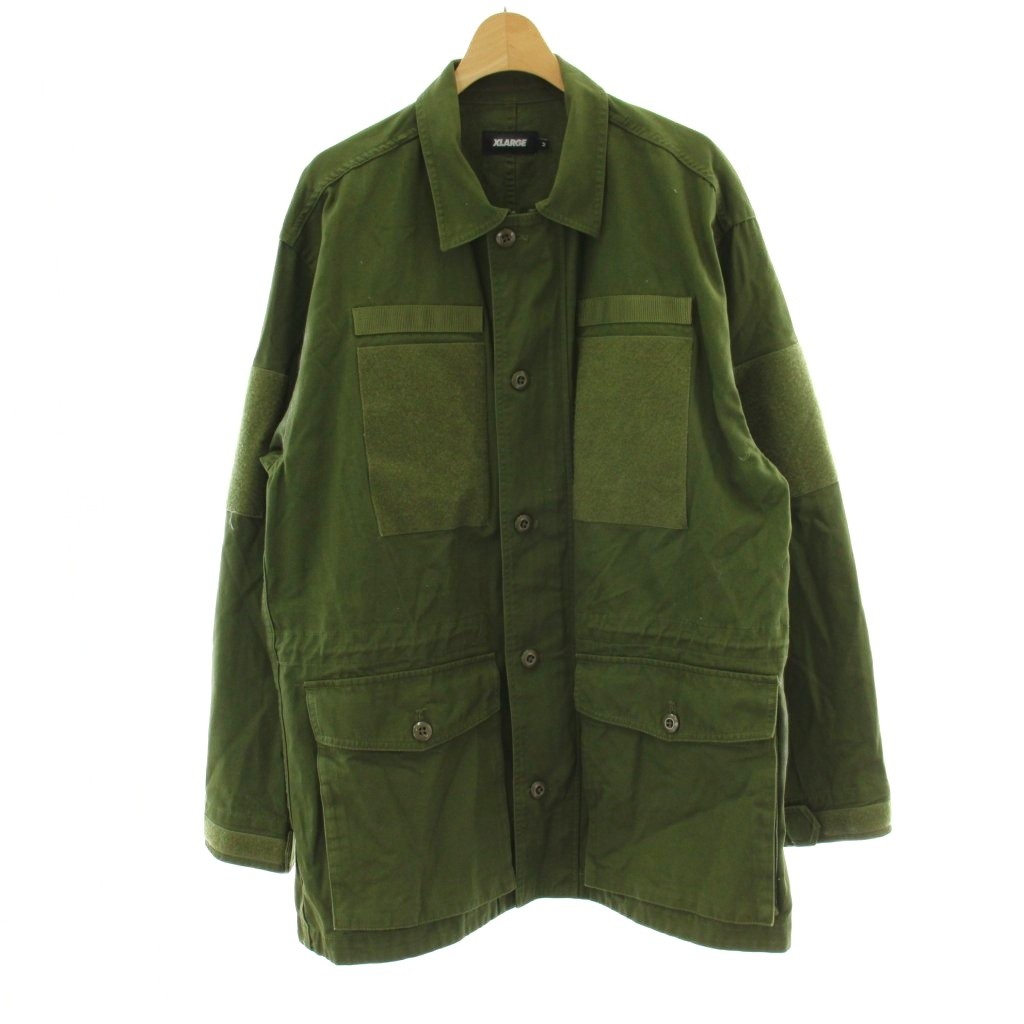 【中古】エクストララージ X-LARGE パッチドミリタリージャケット PATCHED MILITARY JACKET 上着 M カーキ 長袖 レギュラーカラー ベルクロパッチ 101213021007 /PP ■GY01 メンズ 【ベクトル 古着】 260216 5,056円