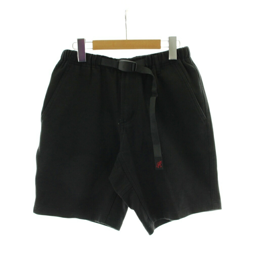 【中古】グラミチ GRAMICCI クールマックスニットST COOLMAX KNIT ST ショートパンツ S 黒 ブラック 無地 ウェビングベルト付き GMP-19S021 /PP ■GY01 メンズ 【ベクトル 古着】 260213