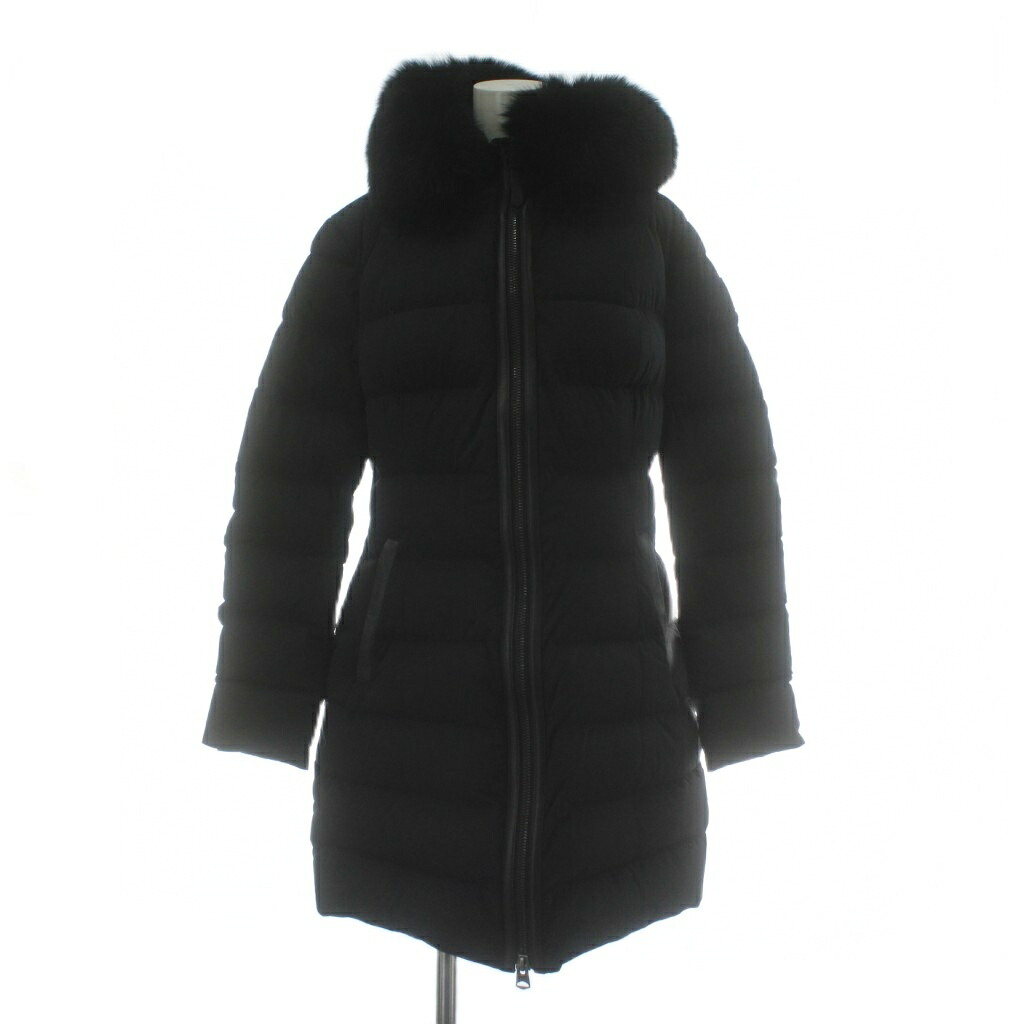 【中古】マッカージュ MACKAGE MONTREAL CALLA-BX 落ち込む厚地の外套 アウター ナイロン 狐狸毛革 牛皮 真っただ中 ボンネット ジップアップ S 黒 黒いこと 11332618-3A /XZ ■GY40 レディース 【ベクター 古着】 260117 レディースファッション-コート・ジャケット
