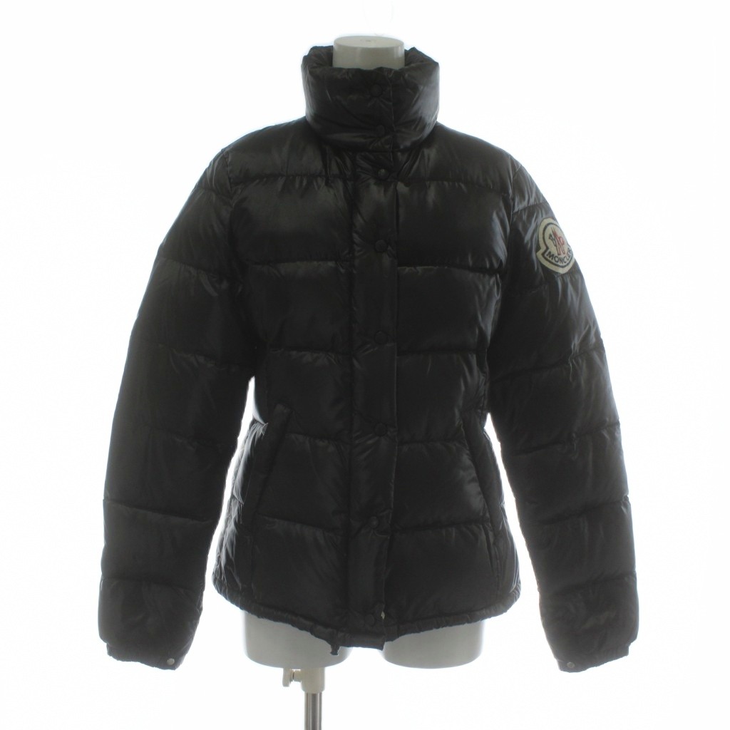 【中古】モンクレール MONCLER クレア CLAIRE ダウンジャケット アウター ナイロン ハイネック ジップアップ ロゴ ワッペン 0 S 黒 ブラック 46313/50/68950 /XZ ■GY18 レディース 【ベクトル 古着】 260117｜ブランド古着ベクトルプレミアム店