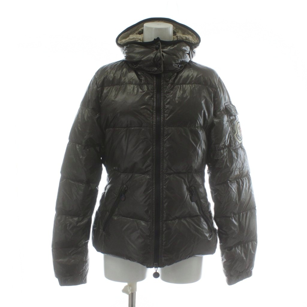 【中古】モンク軌跡 MONCLER バディア BADIA 落ち込む上衣 アウター ナイロン ボンネット ジップアップ ロゴタイプ 紋章 0 S 薄墨色 45308/60/54078 /XZ ■GY18 レディース 【ベクター 古着】 260117