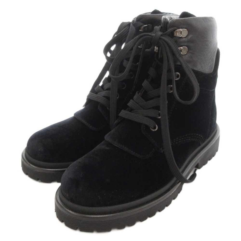 【中古】モンク軌跡 MONCLER PATTY トレッキングブーツ 遊撃手丈 天鵞絨 36 黒 黒いこと ■GY19 /MQ レディース 【ベクター 古着】 260120