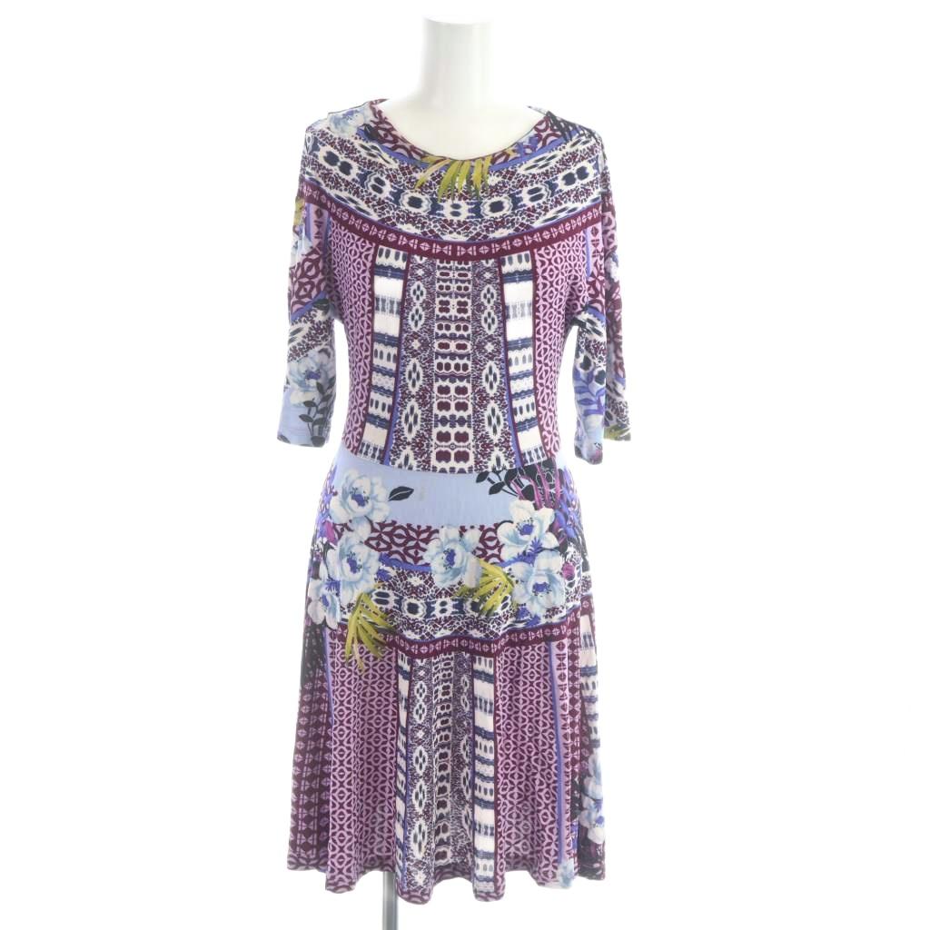 【中古】エトロ ETRO ワンピース ひざ丈 五分袖 総柄 紫 パープル 青 ブルー /MW ■GY47 レディース 【ベクトル 古着】 260217