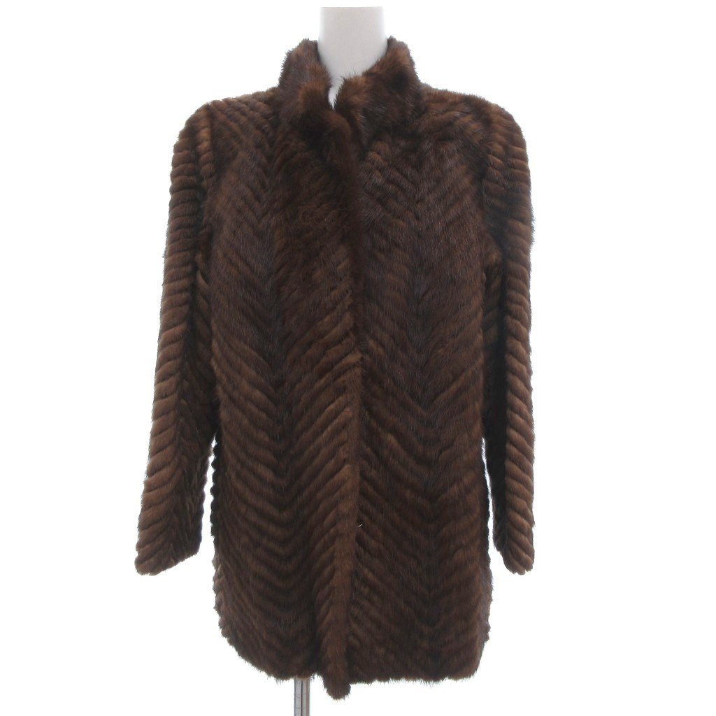 【中古】ROTINY ロティニー ファーコート 毛皮 ミンク ミドル ハーフ丈 ブラウン /UO ■GY18 レディース 【ベクトル 古着】 260201