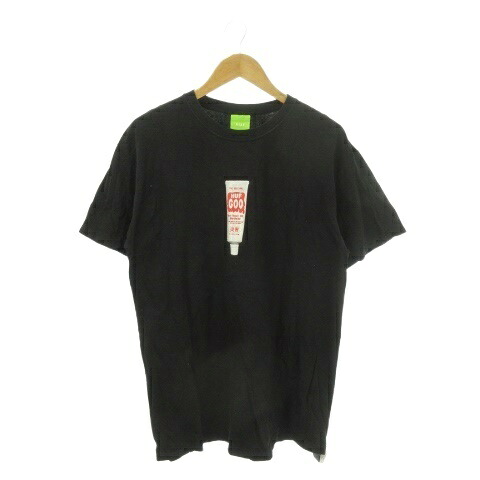【中古】ハフ HUF Tシャツ L 黒 ブラック プリント クルーネック 半袖 /MN21 ■GY99 メンズ 【ベクトル 古着】 260131